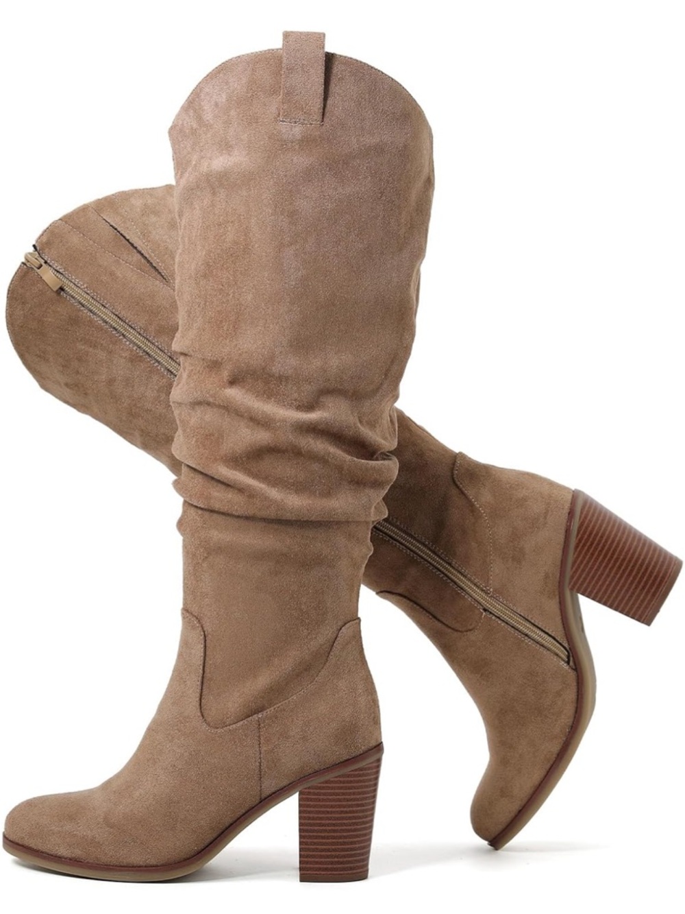 Luoika Women's Extra Wide Calf Cowboy Knee High Boots, Wide Width size 11.5